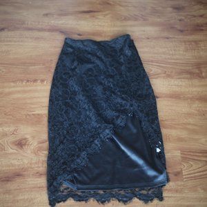 LF black lace skirt